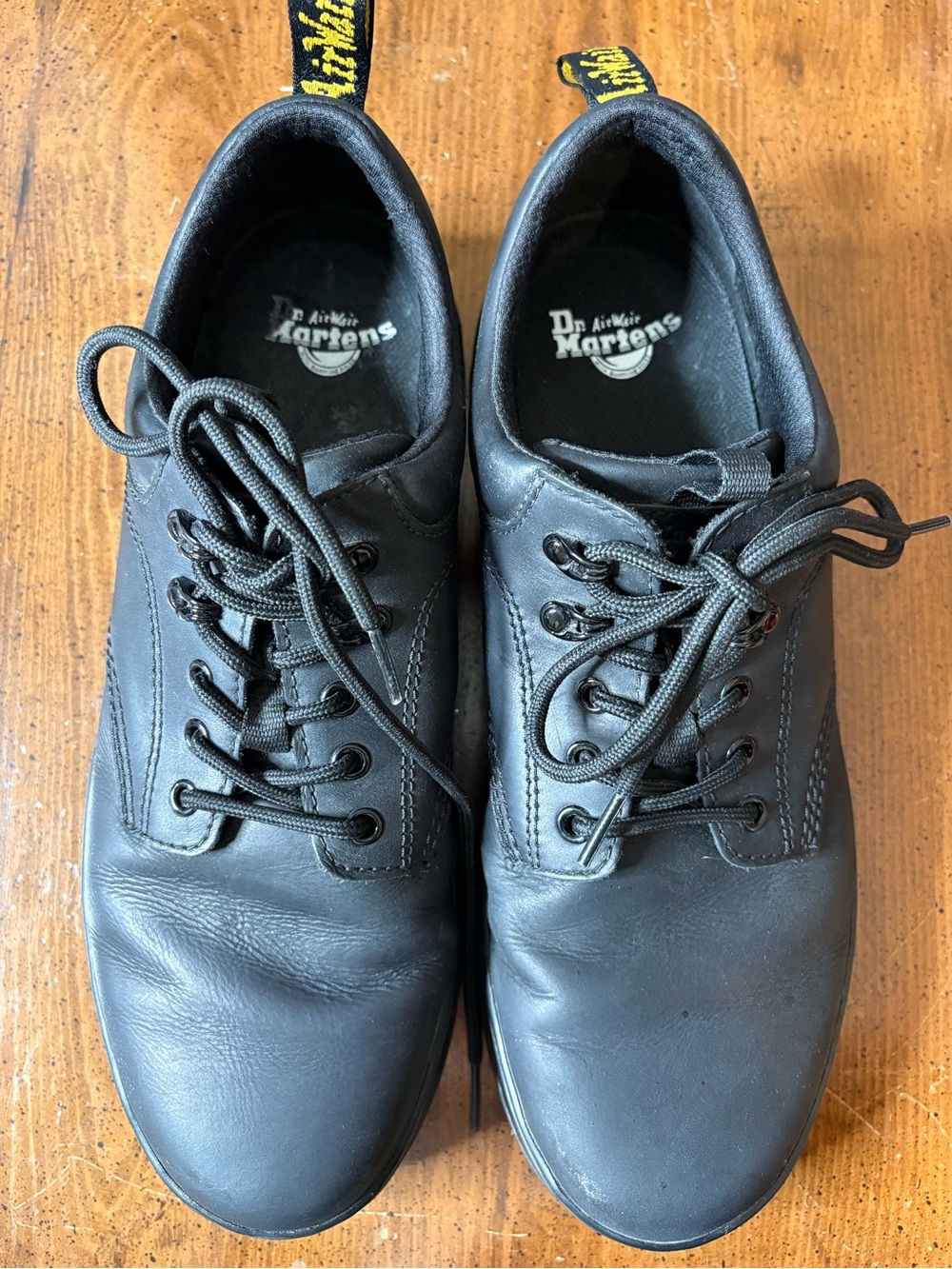 Dr. Martens Black Leather Lace-Up Utility Shoes (AirWair) Mens 12